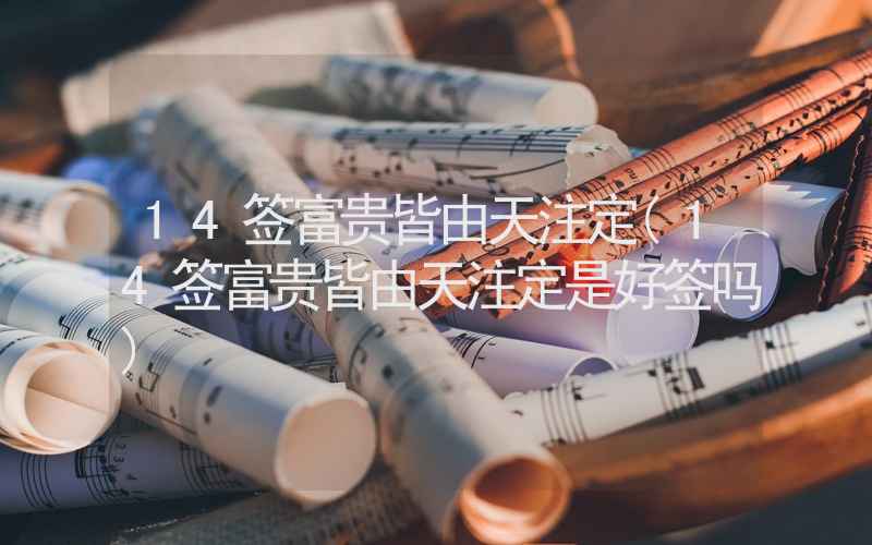 14签富贵皆由天注定(14签富贵皆由天注定是好签吗)