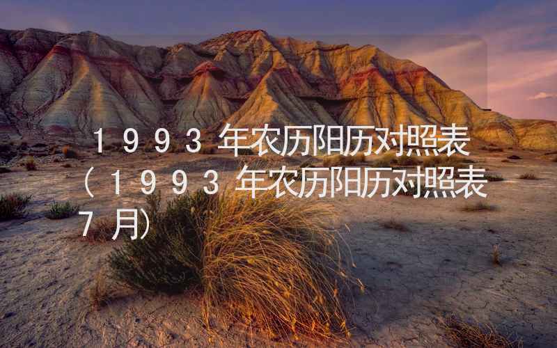 1993年农历阳历对照表(1993年农历阳历对照表7月)