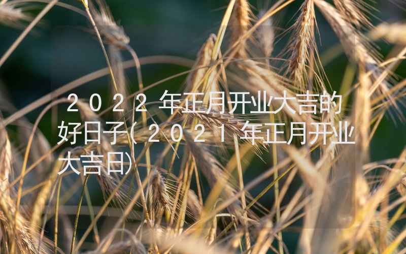 2022年正月开业大吉的好日子(2021年正月开业大吉日)