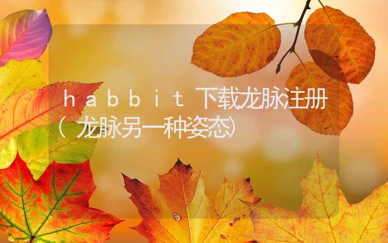 habbit下载龙脉注册(龙脉另一种姿态)