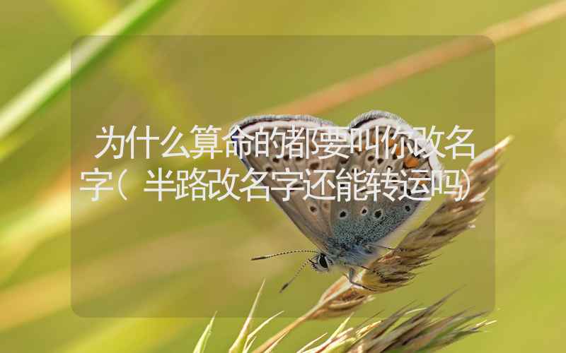 为什么算命的都要叫你改名字(半路改名字还能转运吗)