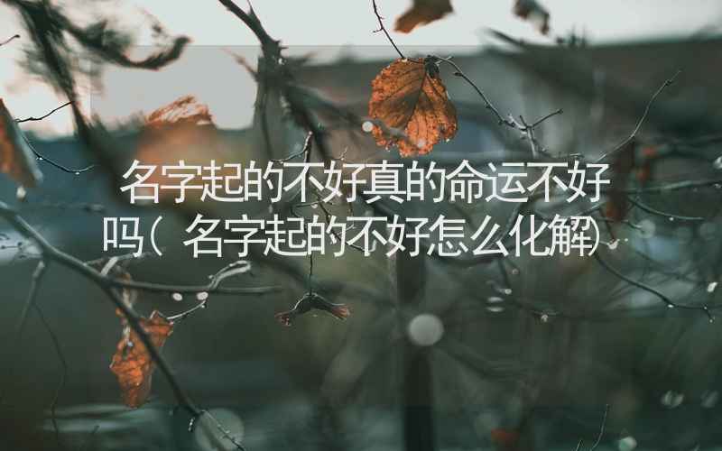 名字起的不好真的命运不好吗(名字起的不好怎么化解)