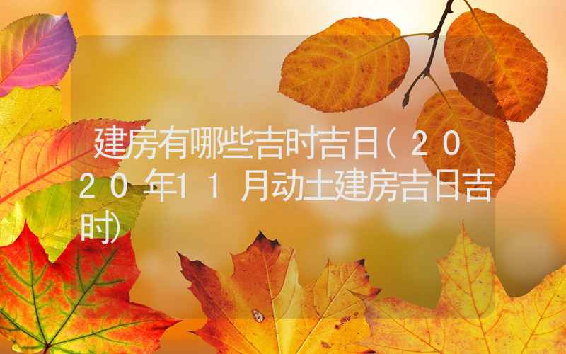 建房有哪些吉时吉日(2020年11月动土建房吉日吉时)