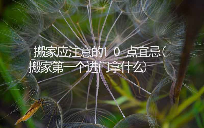 搬家应注意的10点宜忌(搬家第一个进门拿什么)