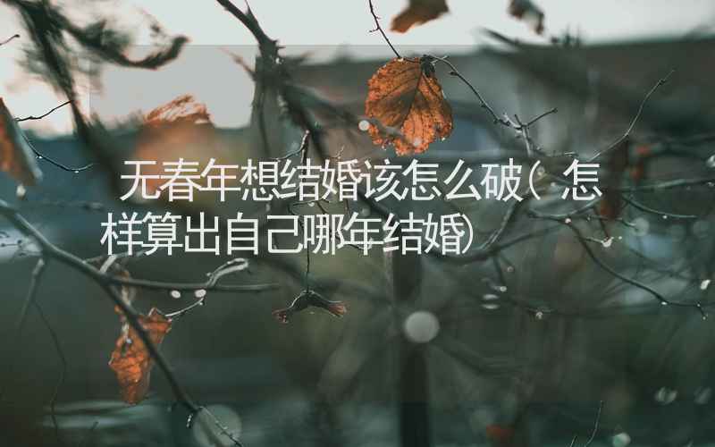 无春年想结婚该怎么破(怎样算出自己哪年结婚)