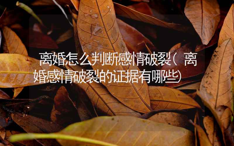 离婚怎么判断感情破裂(离婚感情破裂的证据有哪些)