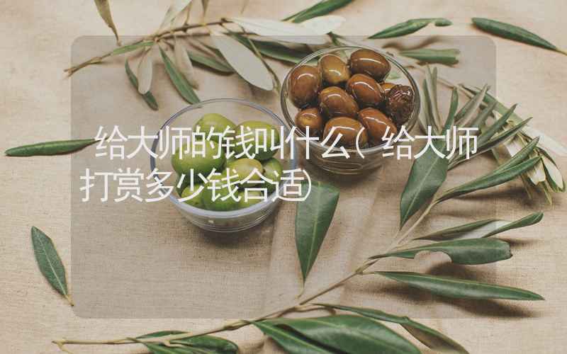 给大师的钱叫什么(给大师打赏多少钱合适)