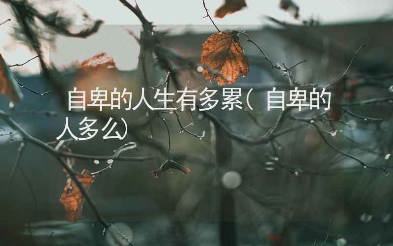 自卑的人生有多累(自卑的人多么)